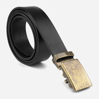 Ремінь чоловічий з натуральної шкіри Vintage leather-20263 115 см Чорний
