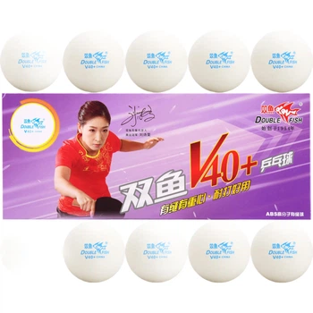 Мячи для настольного тенниса DOUBLE FISH V40+, белые, 10 шт