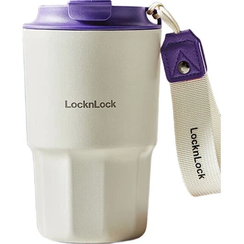 Кружка для кофе LOCK&LOCK, термокружка, портативная кружка для питья, дорожная кружка, стильная небольшая бутылка для воды из нержавеющей стали для женщин.