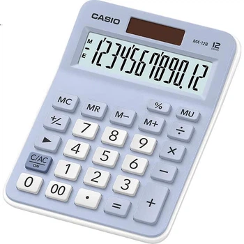 Калькулятор Casio MX-12B школьный для 4-6 классов, солнечная батарея, синий