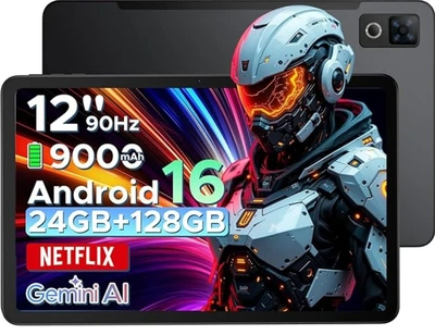 Планшет 12'' DOOGEE U12 6+18/128Gb 8 ядер Android 16 9000 mAh Чорний (102170225)