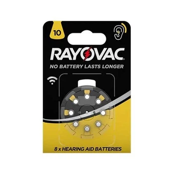 Батарейки Rayovac 10 / PR70 для слухових апаратів, 8 шт