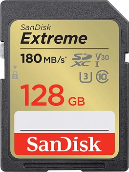 Карта памяти SanDisk SD 128GB C10 UHS-I U3 R180/W90MB/s Extreme V30 (SDSDXVA-128G-GNCIN)