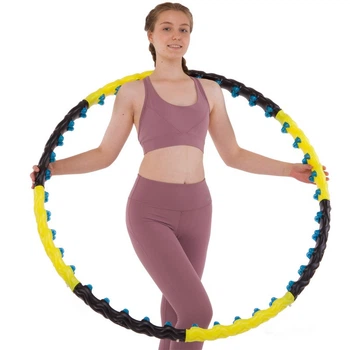 Обруч масажний Hula Hoop Double Grace Magnetic JS-6001 Жовто-чорний