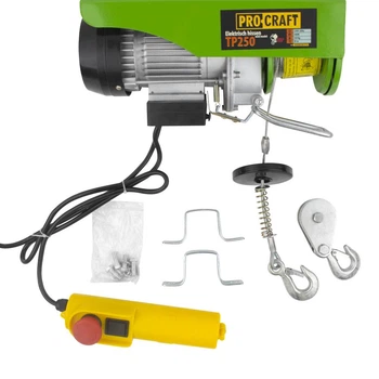 Підйомник (тельфер) Procraft TP250, 510 Вт, вантажопідйомність до 250 кг, висота підйому до 20 м