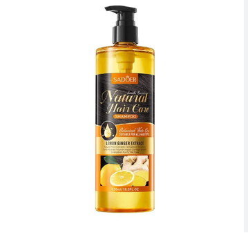 Шампунь с экстрактами лимона и имбиря для всех типов волос SADOER Smooths Nourishes Natural Hair Care Shampoo Suitable For All Types, 520мл (6942349716706)