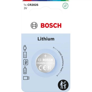 Батарейка "таблетка" Bosch Lithium CR2025 CR2025B1/00 (8594162800414)