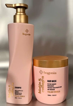Набор для волос Bogenia Biotin & Collagen (шампунь, маска)