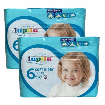 Підгузки памперси Lupilu Soft & Dry Розмір 6 (15+ кг) 74 шт набір 2 упаковки по 37 шт