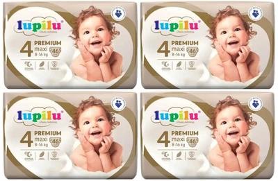 Підгузки памперси Lupilu Premium Розмір 4 (8-16 кг) 184 шт набір 4 упаковки по 46 шт