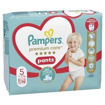 Підгузки-трусики памперси Pampers Premium Care Pants Розмір 5 (11-17 кг) 34 шт
