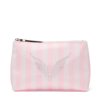 Косметичка рожева зі стразами крила Victoria's Secret Satin Pouch Heritage Stripe