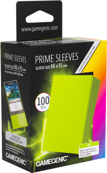 Набір чохлів для карт Gamegenic Prime  Sleeves 66 x 91 мм 100 шт Lime (4251715419465)