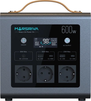 Зарядна станція MARSRIVA MP6 Plus / 600 Вт / 512 Вт⋅год / LiFePo4 (MP6Plus_MARSRIVA)