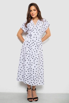 Сукня жіноча в горох, колір білий, XXL-XXXL 257R177-2