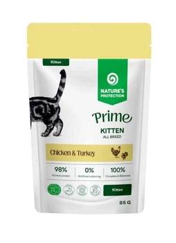 Вологий корм Nature's Protection Prime Kitten для кошенят з куркою та індичкою 12 шт х 85 г