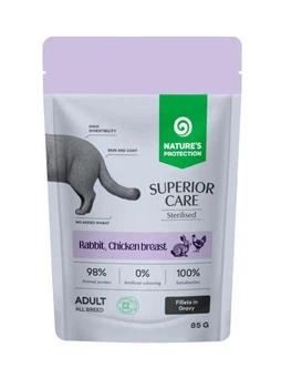 Влажный корм Nature's Protection Superior Care Sterilised для стерилизованных кошек с кроликом, курицей и клюквой 12 шт х 85 г