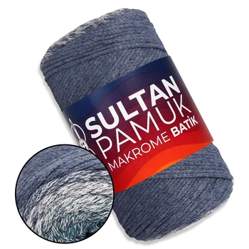 Пряжа Sultan Pamuk Makrome Batik, №216, хлопковый шнур для вязания сумок и макраме, 250 г/225 м, 80% хлопок/ 20% полиэстер