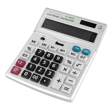 Настольный офисный калькулятор AX 9800V, размеры 200*155*50 мм, цвет серебристый