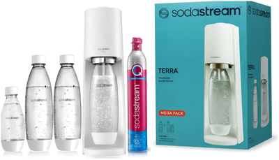 Сифон для газирования воды 3 бутылки CO2 для дома SodaStream белый