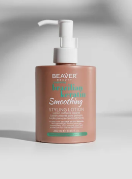 Крем із кератином для укладання та розгладження волосся з термозахистом Beaver Brazilian Keratin Smoothing Styling Lotion, 250 мл