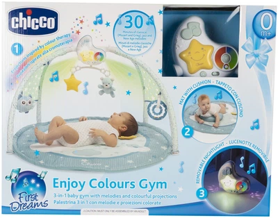 Mata edukacyjna z melodiami i projektorom Chicco First Dreams Enjoy Colours 3 w 1 Niebieska (8058664112548)