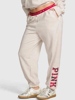Спортивные штаны на флисе женские Victoria's Secret 195505990 L Молочные (1160031453)