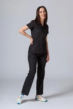 Женский медицинский костюм STUGA MEDICAL «София» черный (77008017700802) 5XL
