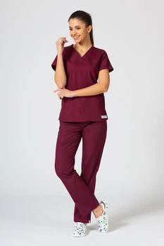 Жіночий медичний костюм STUGA MEDICAL «Софія» бордовий (77003017700302) S