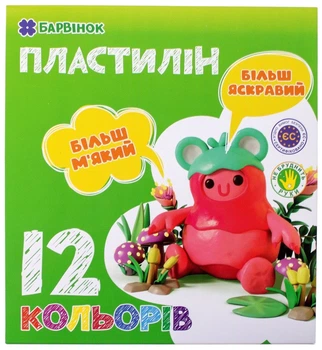 Пластилин Барвінок 12 цветов 240 г (6-433)(4820287390382)