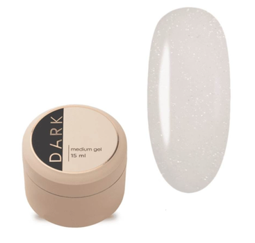 Гель для укрепления ногтей Dark Medium Gel No43 нюдовый с блестками 15 мл