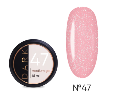 Гель для укрепления ногтей Dark Medium Gel No47 кремово-розовый, 15 мл (без кисточки)