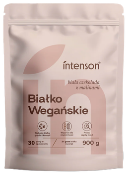 Протеїн Intenson Białko Wegańskie Білий шоколад з малиною 900 г (5905454133197)