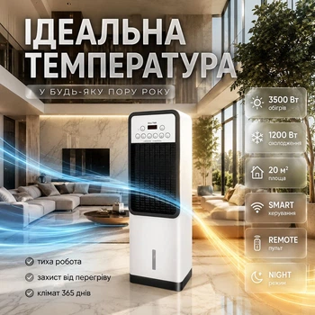 Мобильный кондиционер 2 в 1 с функциями обогрева и охлаждения Germatic Air Max Pro BFX-8D-1668