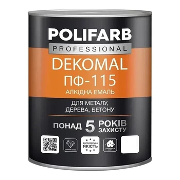 Емаль Polifarb DekoMal ПФ-115 0.9 кг Світло-сірий