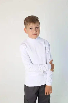 Водолазка белая для мальчика Смайл Тайм SmileTime Classic White рост 122 (OP2-09-2)