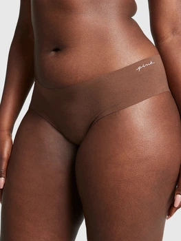 Бесшовные женские трусики чикини бразилиана Victoria's Secret PINK коричневые QRG40 размер XS