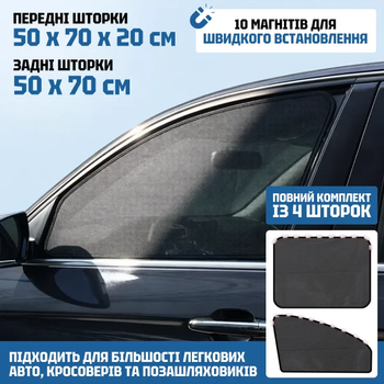 Автошторки на магнитах, каркасные шторки-сетки для боковых и задних стекол автомобиля, защита от солнца в машине