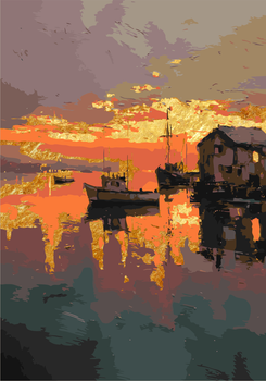 Картина по номерам "Тихий закат" Riviera Blanca 28x40 см RB-1375