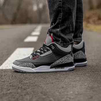 Кросівки чоловічі Air Jordan Retro 3 Black Red 41 (1101-1341788)