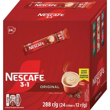 Кавовий напій Nescafe 3 в 1 Original стік 12 г x 24 шт х 20 блоків