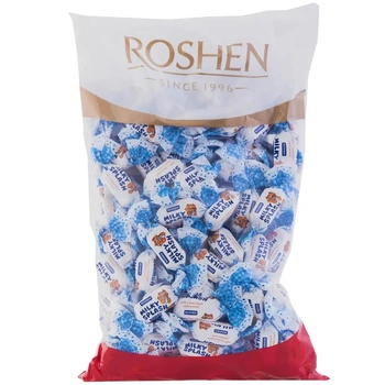 Цукерки ірис Roshen Milky Splash з молочною начинкою 1 кг