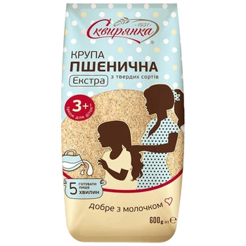 Крупа Сквирянка пшенична Екстра із зерна твердої пшениці 0,6кг