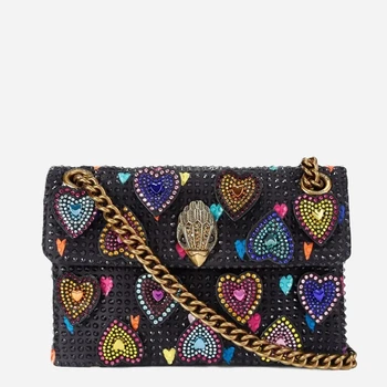 Сумка крос-боді через плече жіноча маленька Kurt Geiger Kensington 5374105609 Чорна (800070356381)