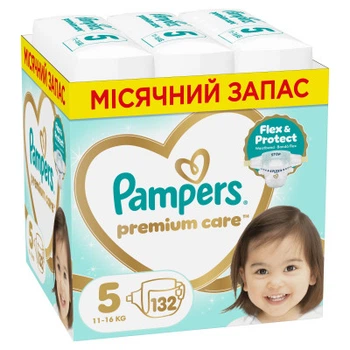 Подгузники Pampers Premium Care Размер 5 (11-16 кг) 132 шт (8006530223478)