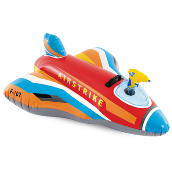 Надувной матрас-плот с водным пистолетом Intex 57531 "Самолет", 117х104 см (красный)