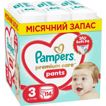 Подгузники Pampers Premium Care Pants Размер 3 (6-11 кг) 114 шт (8006530320184)