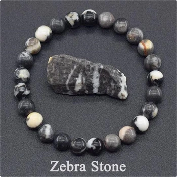 Браслет із натуральної яшми Zebra stone