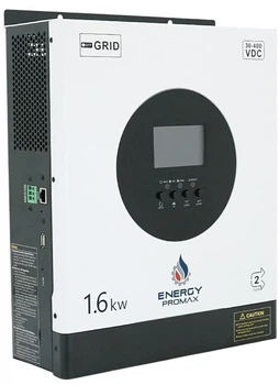 Гибридный инвертор Must Energy Promax VM II 1600W-12V ток заряда 16-80A, MPPT 80А, 290х367х111 мм, 6.4 кг (YT46340)