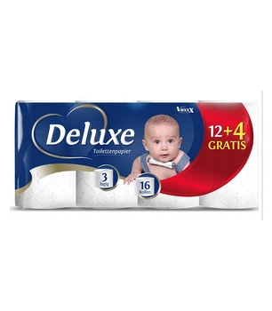 Туалетний папір Deluxe Toilettenpapier 3х шаровий 16 рулонів